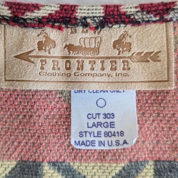 Vintage Frontier Western Aztec Geometric Tapestry Boho Button Vests Size Large - Picture 2 of 6